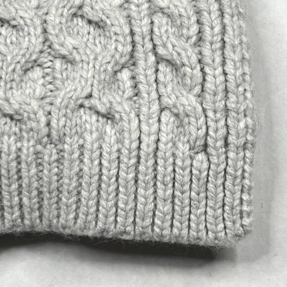 Chunky Fisherman Cable Knit Wool Alpaca Scarf in Light Grey Soft Unisex - NWOT - Picture 6 of 9